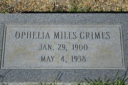 Ophelia <I>Miles</I> Grimes 