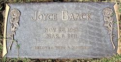 Joyce E “Joy” <I>Allen</I> Baack 