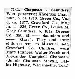 Louisa May Gray <I>Saunders</I> Chapman 