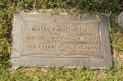 Martha Elizabeth <I>Robertson</I> Paris 