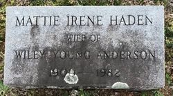 Mattie Irene <I>Haden</I> Anderson 