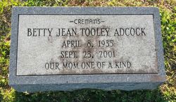 Betty Jean <I>Tooley</I> Adcock 