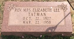 Elizabeth <I>Lee</I> Tatman 