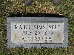 Mabel <I>Sims</I> Self 