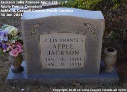 Julia Frances <I>Apple</I> Jackson 