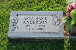 Anna Marie <I>Coleman</I> Anderson 