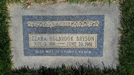 Clara <I>Holbrook</I> Bryson Hicken 