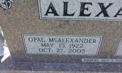Opal <I>McAlexander</I> Alexander 