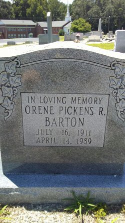 Orene <I>Pickens</I> Roach Barton 