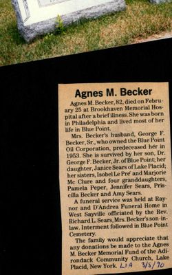 Agnes M Becker 