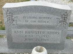 Annie Ruth <I>Banister</I> Addis 