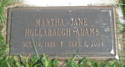 Martha Jane <I>Hollabaugh</I> Adams 