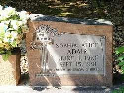 Sophia Alice <I>Mangum</I> Adair 