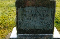 Annie <I>Basinger</I> Wetherington 