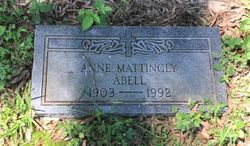 Anne Eliza “Anna” <I>Mattingly</I> Abell 