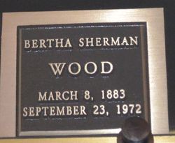 Mrs Bertha <I>Sherman</I> Wood 
