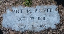Frances Jane Janie <I>Morrison</I> Pruett 