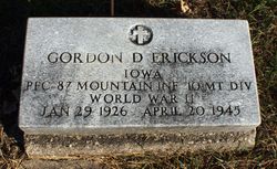 PFC Gordon D Erickson 