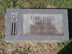 Famie Gertrude <I>Farris</I> Garrett 