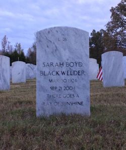 Sarah <I>Boyd</I> Blackwelder 