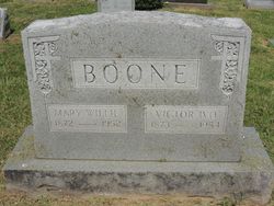Mary Wilhemina “Willie” <I>Watson</I> Boone 