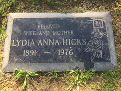 Lydia Anna <I>Shrock</I> Hicks 