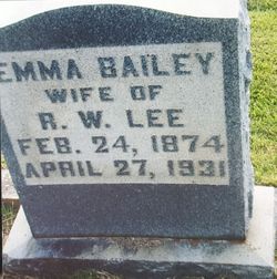 Emma <I>Bailey</I> Lee 