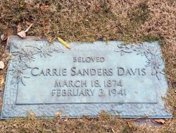 Carrie <I>Sanders</I> Davis 