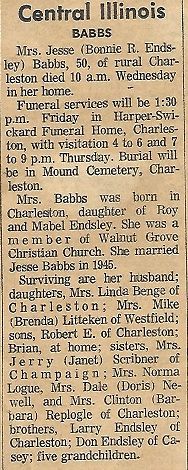 Bonnie Ruth <I>Endsley</I> Babbs 