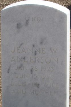 Lucy Jeanne <I>Williams</I> Anderson 