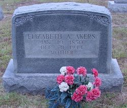 Elizabeth Anna <I>Roach</I> Akers 
