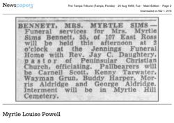 Myrtle Louise <I>Powell</I> Bennett 