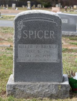 Mattie Pauline <I>Brewer</I> Spicer 