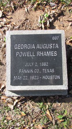 Mrs Georgia Augusta <I>Powell</I> Rhames 