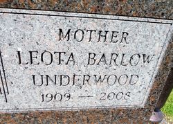 Leota <I>Woods</I> Barlow Underwood 