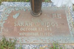 Sarah Caroline <I>Sharp</I> Riggs 