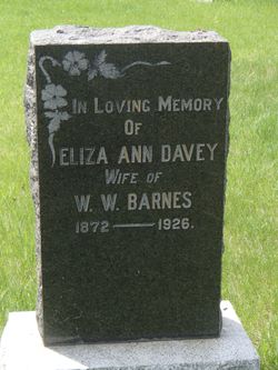 Eliza Ann <I>Davey</I> Barnes 