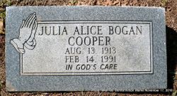Julia Alice <I>Bogan</I> Cooper 