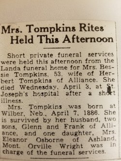 Bessie Eveline <I>Robinson</I> Tompkins 