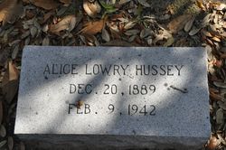 Alice <I>Lowry</I> Hussey 