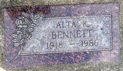 Alta <I>Kinney</I> Bennett 