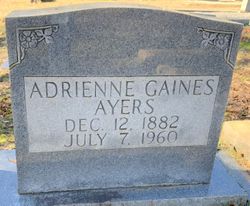 Adrienne Audrey “Addie” <I>Gaines</I> Ayers 