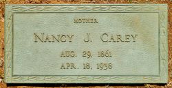 Nancy Jane “Nannie” <I>McCracken</I> Carey 