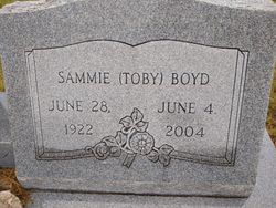 Sammie “Toby” <I>Covey</I> Boyd 