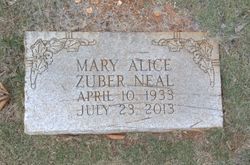Mary Alice <I>Zuber</I> Neal 