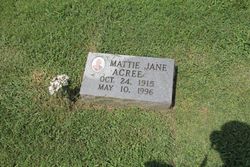 Mattie Jane <I>Moyers</I> Acree 