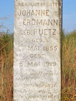 Johanne Dorothea <I>Ruetz</I> Erdmann 