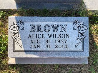 Alice Ann <I>Wilson</I> Brown 
