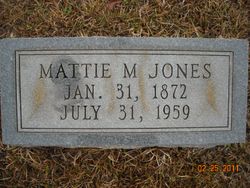 Martha Jane “Mattie” <I>McGuire</I> Jones 