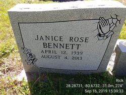 Janice Rose <I>Wilson</I> Bennett 